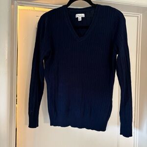 Unisex Navy V-Neck Sweater